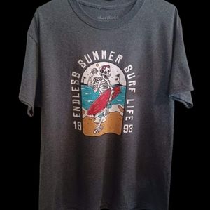 Endless Summer Surf Life T Shirt With Surfing Skeleton Vintage Mens Large